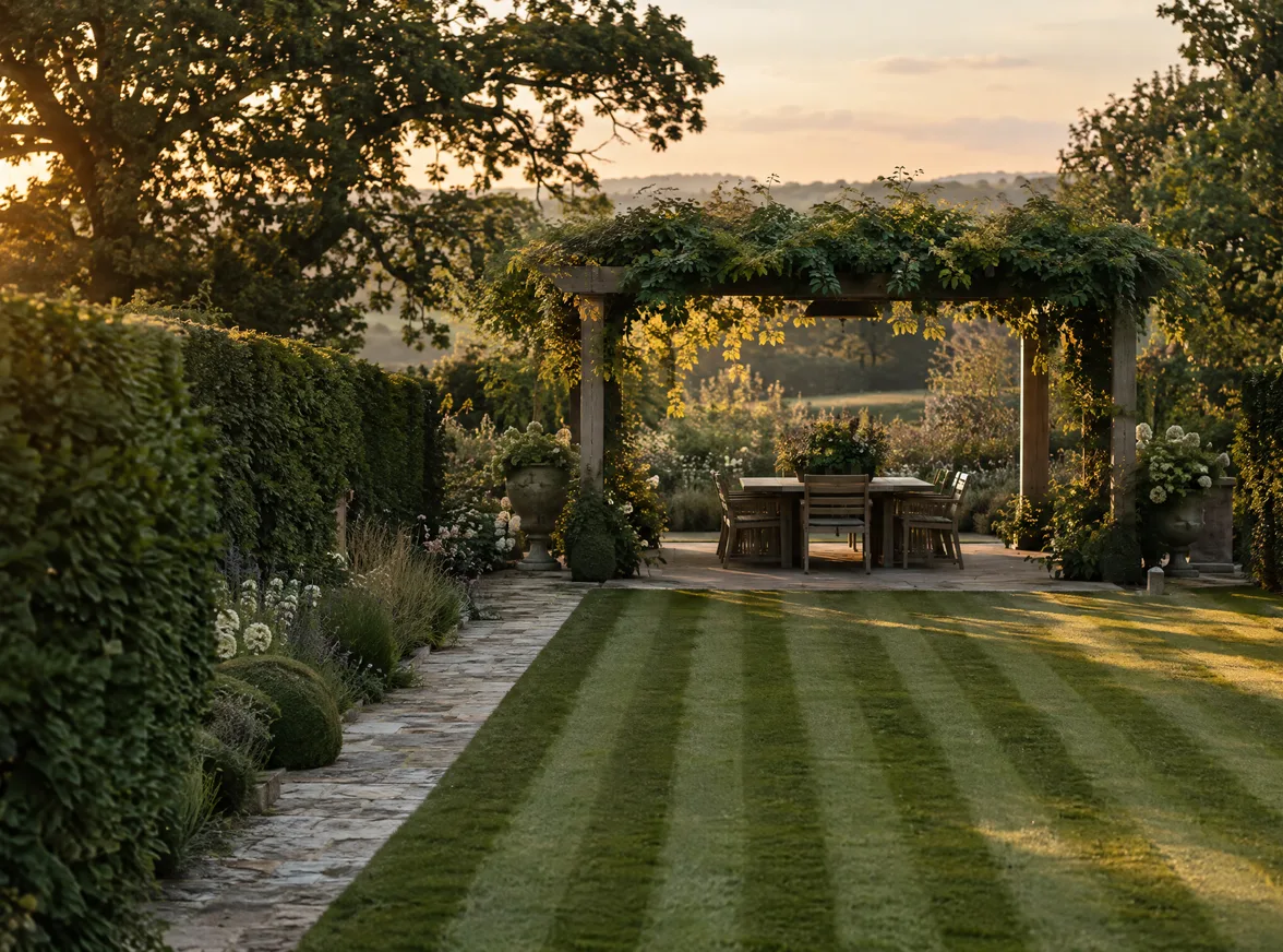 Long Lawn and Pergola